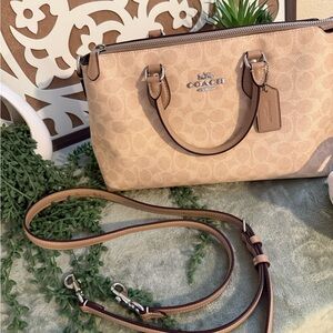 Coach Light Tan Signature Satchel